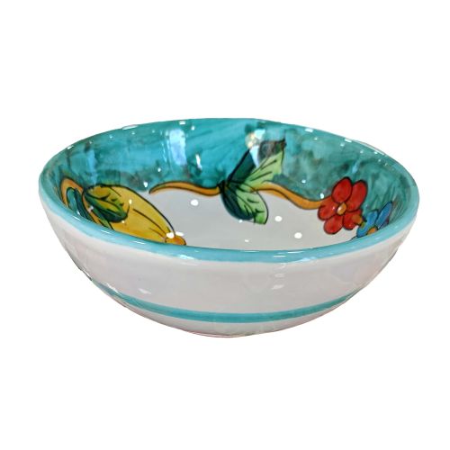 Coppa liscia piatto fondo fondina. Insalatiera. Linea Limoni e Fiori Ceramica di vietri.