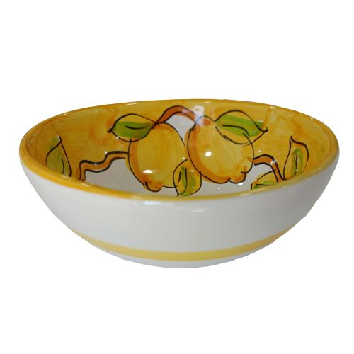 Bol lisse, assiette creuse ou saladier. Ligne Citrons. Céramique de Vietri. Peinte à la main.