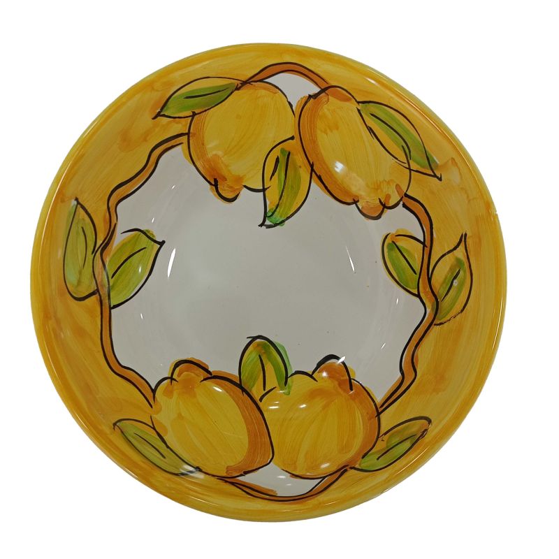 Bowl Regular border Lemons line - handpainted Vietri ceramic.