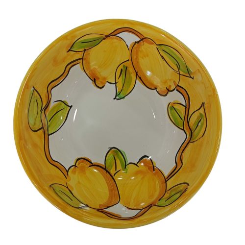 Bol lisse, assiette creuse ou saladier. Ligne Citrons. Céramique de Vietri. Peinte à la main.