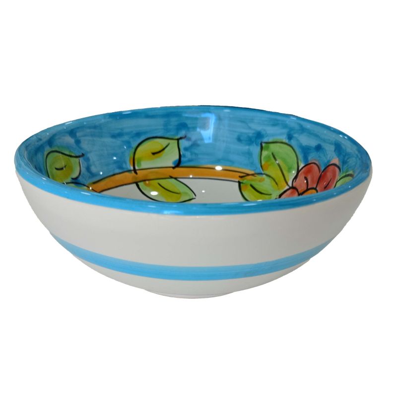 Smooth bowl, soup or salad plate. Flowers line....