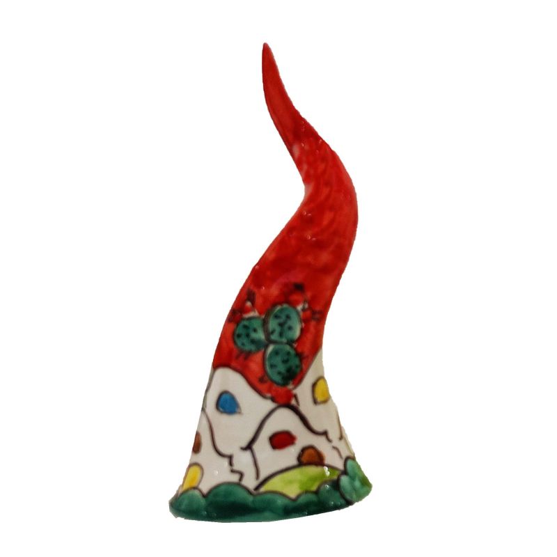 Corno portafortuna -bomboniera Dipinto a mano. Ceramica vietrese