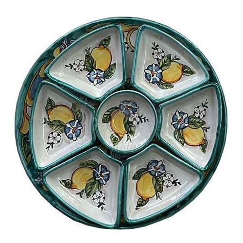 Appetizer set. 8-piece Cold Dinner. Lemons line. Hand-painted Vietri ceramics.