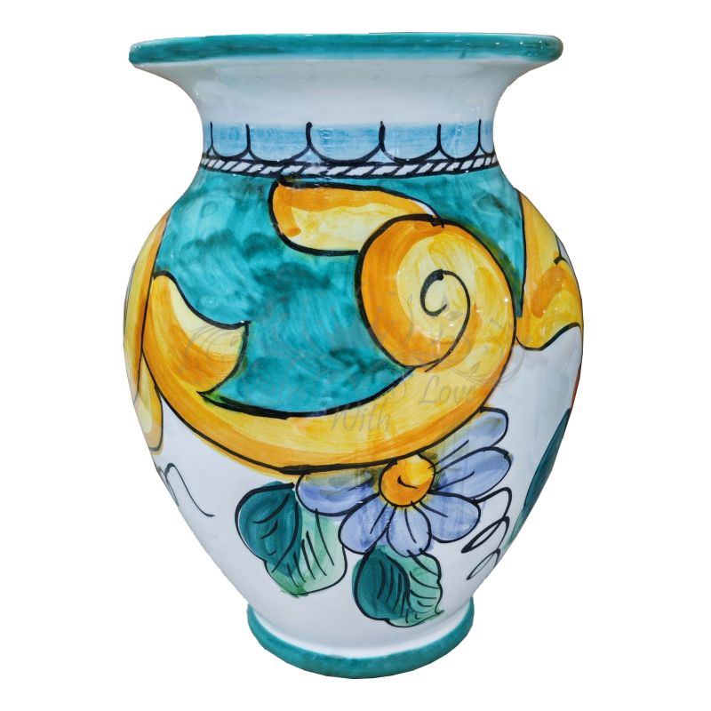 Blumenvase, Blumenhalter. aus handbemalter...