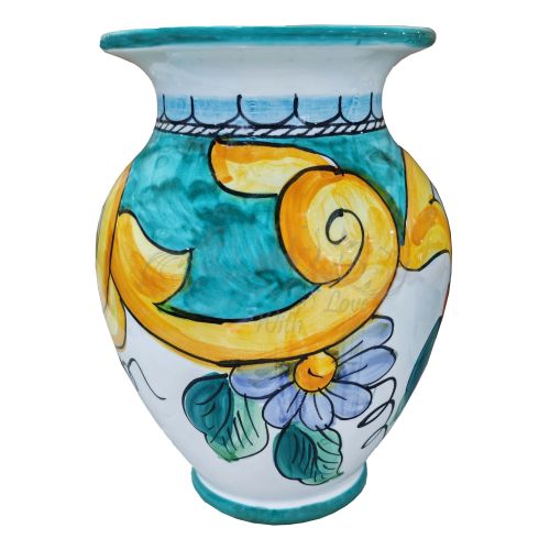 Blumenvase, Blumenhalter. aus handbemalter Vietri-Keramik.