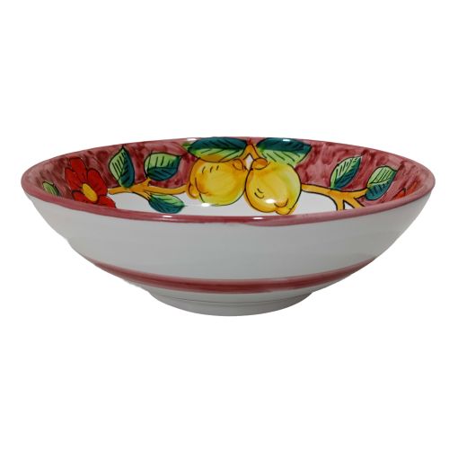 Smooth bowl, soup plate, shallow bowl - Lemons & Flowers line, Vietri ceramic.