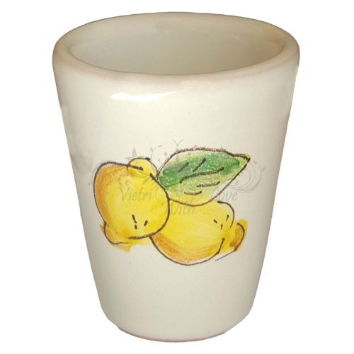 Vaso. Vasito. Limoncello. Línea Limones. Cerámica de Vietri. Pintado a Mano.