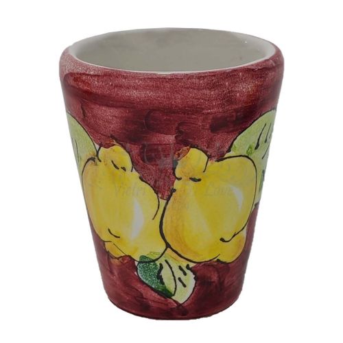 Vaso. Vasito. Limoncello. Línea Limones. Cerámica de Vietri. Pintado a Mano.