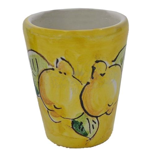 Bicchiere Limoncello Linea Limoni. Ceramica di Vietri dipinta a mano.