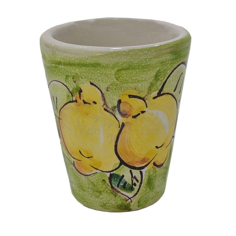 Limoncello Glass Lemon Line. Hand painted...