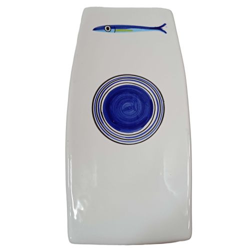 Piatto Rettangolare Sushi Linea Sardina e Moderna. Ceramica di vietri dipinta a mano.