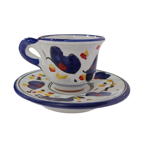 Tasse et sous-tasse. Ligne Big Mama. Céramique de Vietri. Peinte à la main.