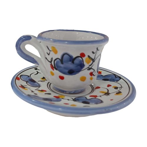 Tasse et sous-tasse. Ligne Big Mama. Céramique de Vietri. Peinte à la main.