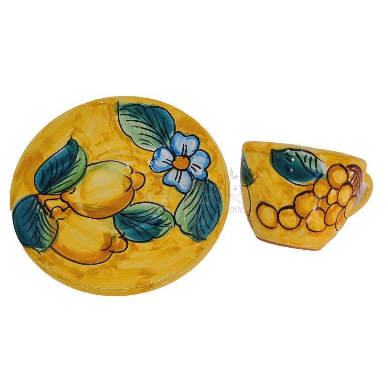 Tasse et sous-tasse. Ligne Fruits et Citrons....