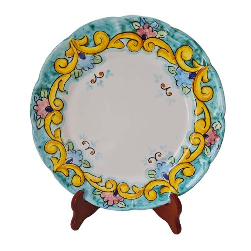 Barocker Linienteller Vietri-Keramik erhältlich als Untersetzer flache Untersetzer und Platzdeckchen für Obst/Desserts