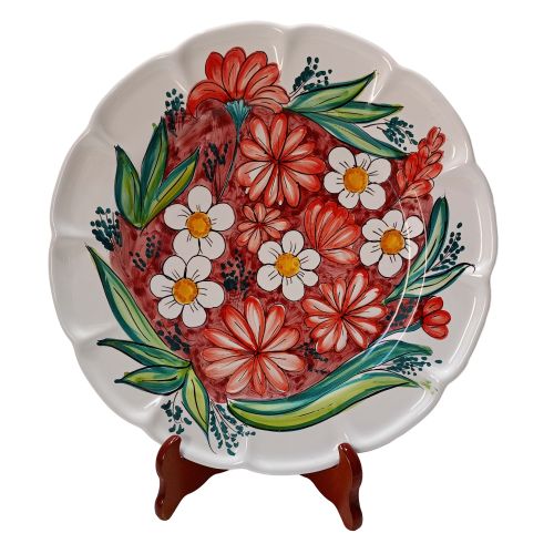 Ensaladera festoneada. Línea Flores de Cerámica Vietri pintadas a mano.