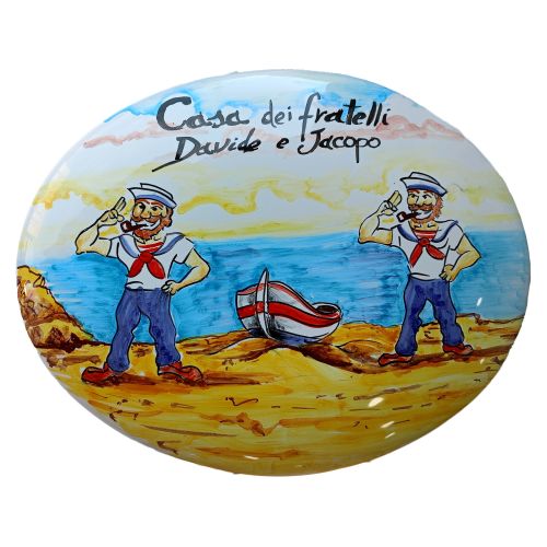 Oval Door plate customizable Characters. handpainted...