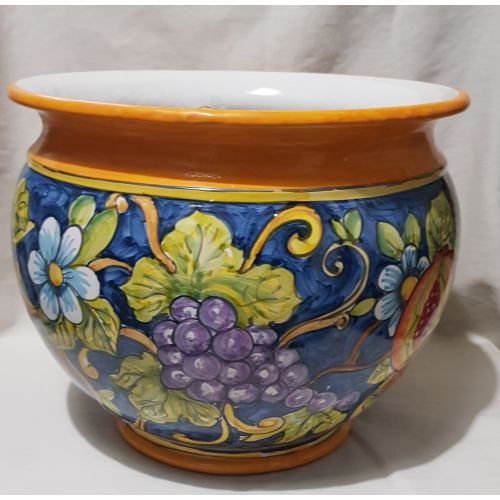 Cachepot Portapianta. Linea Frutta. Ceramica di Vietri. Dipinta a mano.