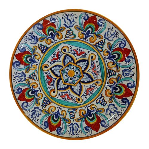Artistic wall plate. Vietri ceramic. Hand-painted.