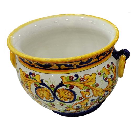 Pflanzenhalter Cachepot. Handbemalte Vietri-Keramik.