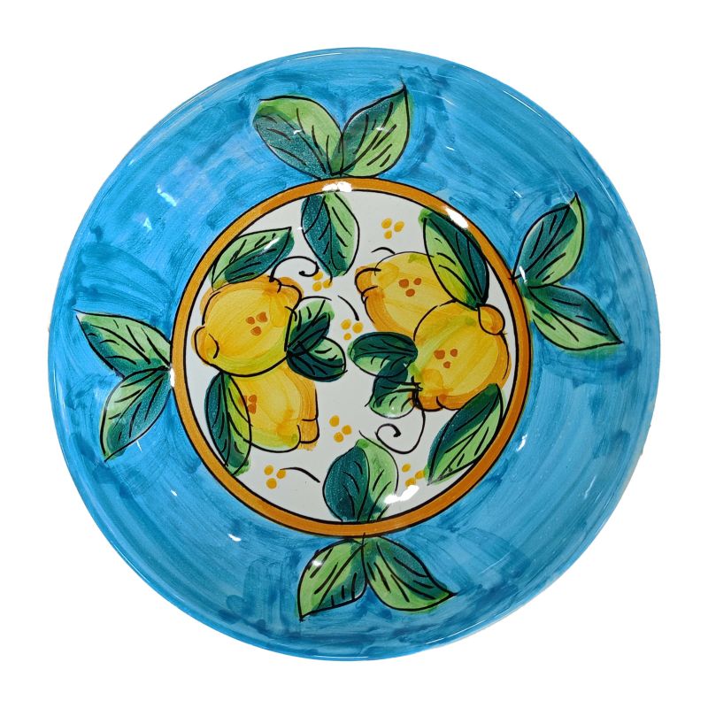 Bowl Regular border Lemons line - handpainted Vietri ceramic.