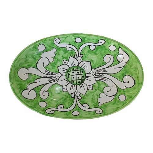Plat ovale ou coupe. Ligne Fleurs. Céramique de Vietri....