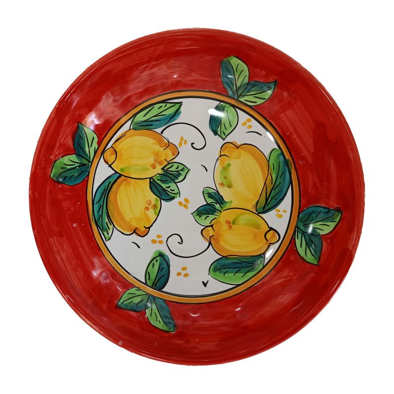 Bowl Regular border Lemons line - handpainted Vietri ceramic.