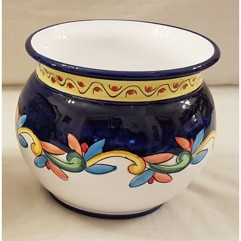 Cachepot Portapianta fondo Blu e bianco con...