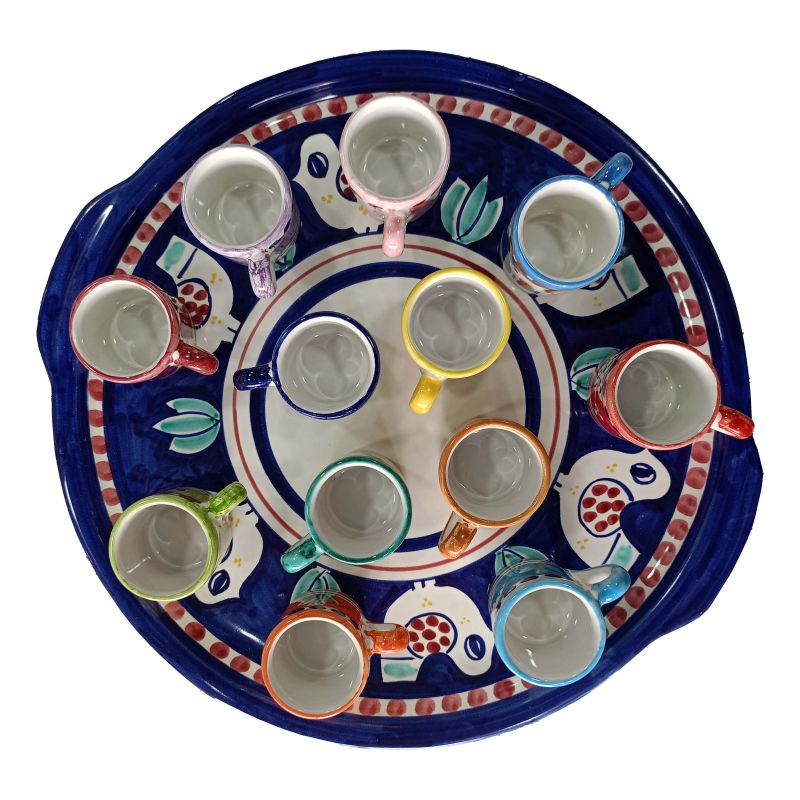 Plateau avec 12 tasses. Ligne Petits Animaux....