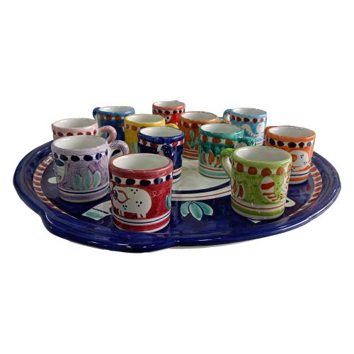 Tray with 12 cups. Little Animals line. Vietri ceramic....