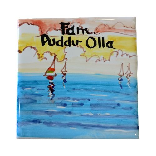 Customizable square plaque. Vietri ceramic. Hand-painted.