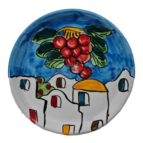 Sous-verre et/ou Sous-bouteille. Ligne “Maisons de Positano”. Céramique de Vietri. Peint à la Main.