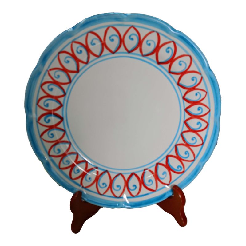plate Geometric Line. Hand painted in Vietri ceramic available in soup plates flat plates fruit/dessert plates