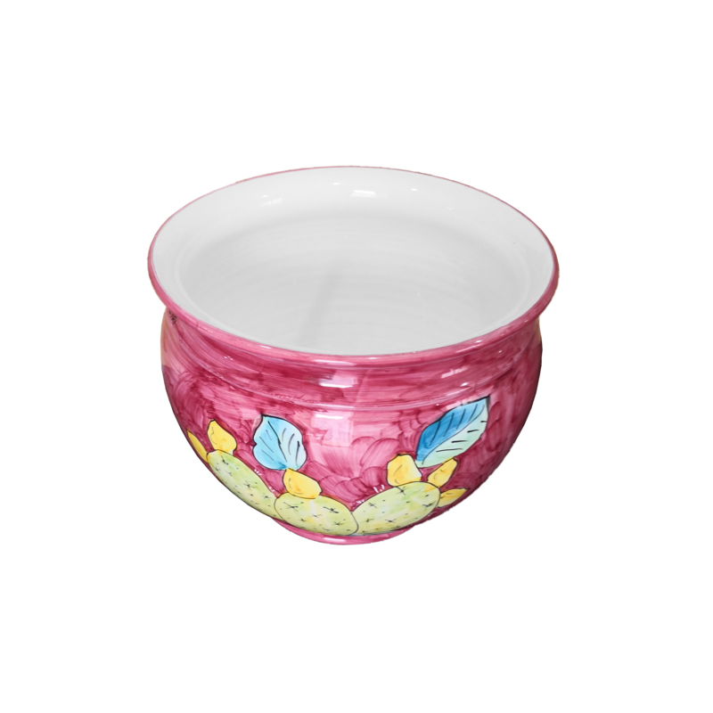 Cachepot Antigua planta de fondo rojo, sujeto...