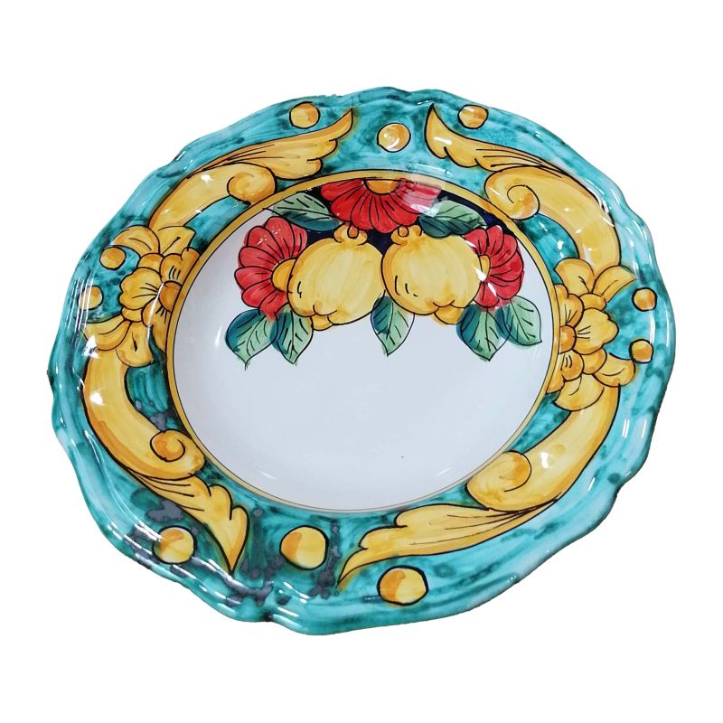 Assiette Festonnée ligne baroque et citrons....