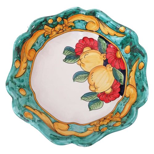 Piatto linea Barocco e Limoni. Ceramica di vietri dipinta a mano. Disponibile piano, fondo, frutta/dolce o sottopiatto