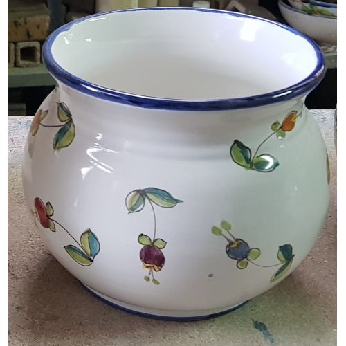 Plant holder white  Background fiorellini. handpainted Vietri ceramic