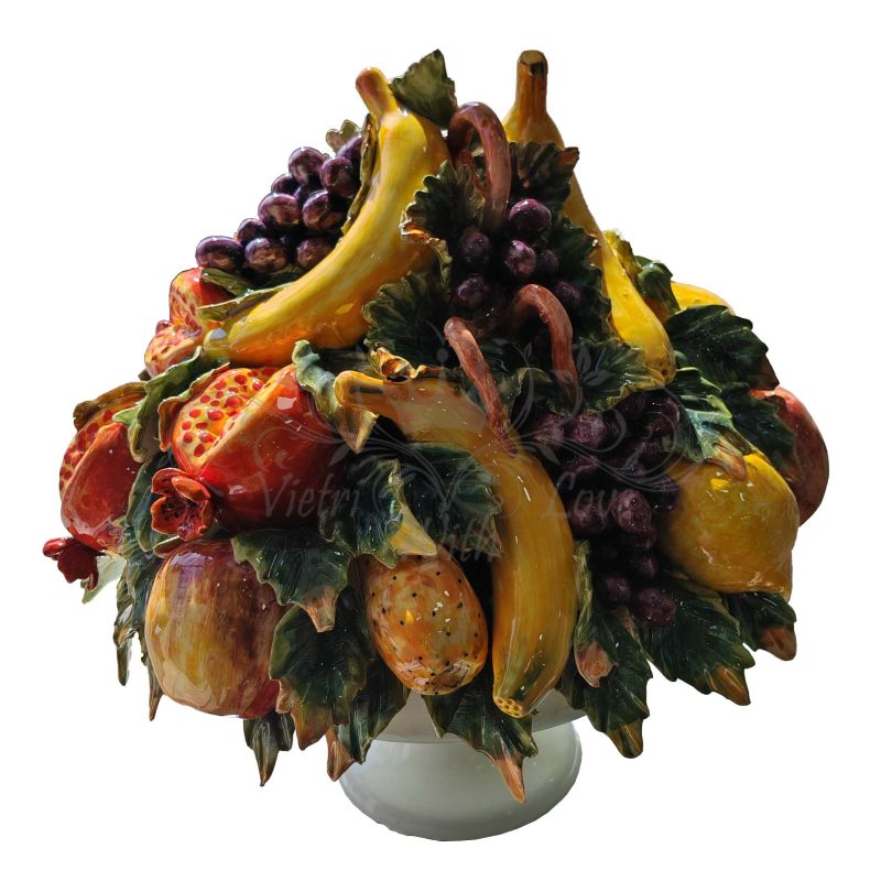 Ceramic fruit basket. Hand painted Vietri ceramics