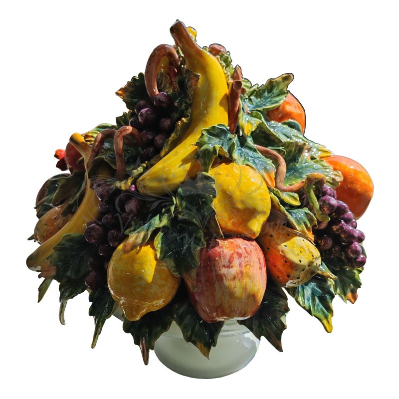 Cesta de fruta de cerámica. Cerámica de Vietri...