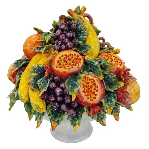 Obstkorb aus Keramik. Handbemalte Vietri-Keramik