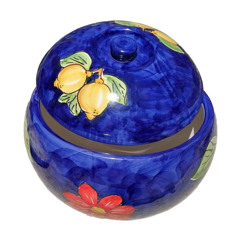 Cookie jar Lemon & Flower line. Hand-painted...