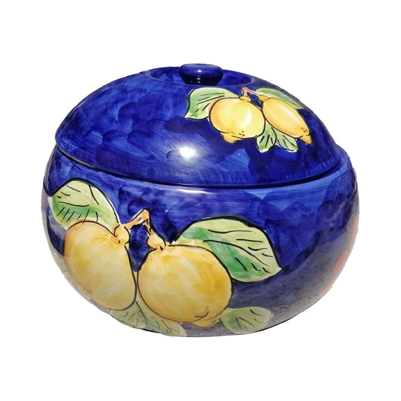 Cookie jar Lemon & Flower line. Hand-painted...