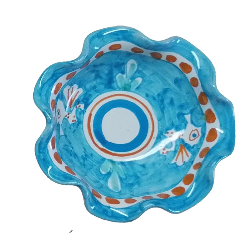 Coppa smerlata linea animaletti. Ceramica di...