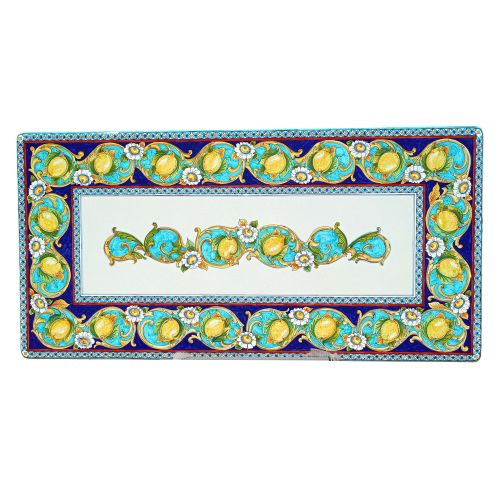 Mesa de piedra de lava ceramicizada. pintada a mano....