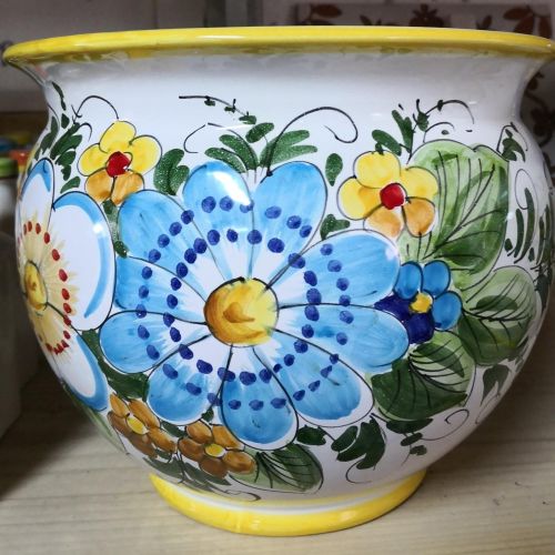 Plant holder white  Background, Girasoli. handpainted... 2