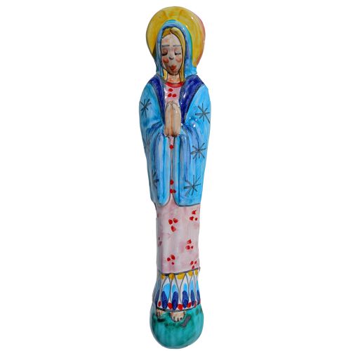 Petite statue souvenir de la Vierge Marie. céramique de Vietri peinte à la main