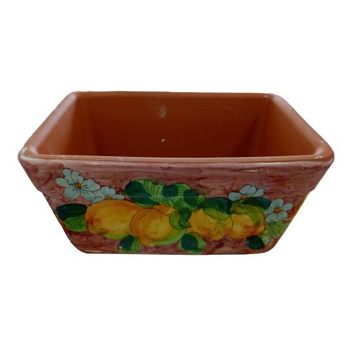 Rectangular Planter. Lemons and Flowers Line. Vietri ceramic. Hand-painted.