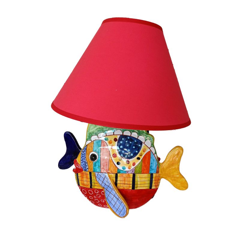 Lume Lampada Forma Pesce. Ceramica di Vietri...
