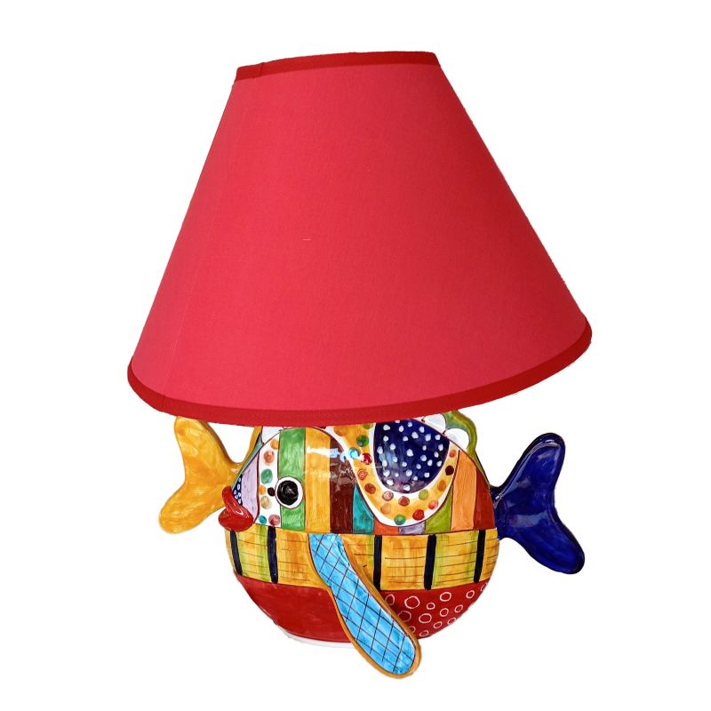 Lamp Fish shape. Hand-painted Vietri ceramic.