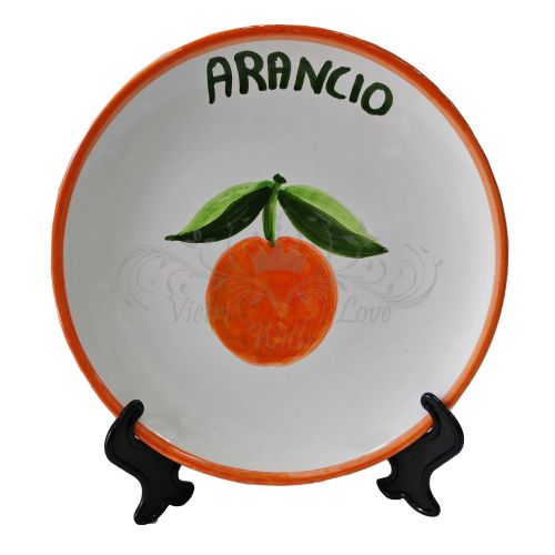 Plate Dish Vegetable garden line. handpainted Vietri ceramic.